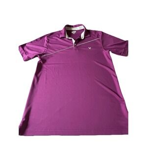 Callaway Men's Golf Shirt Large Plum Purple  Short Sleeve
